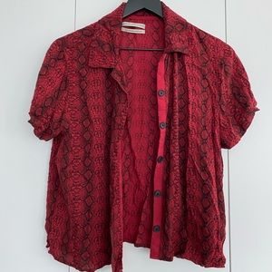 Buttoned Down Shirt Red Urban Outfitters